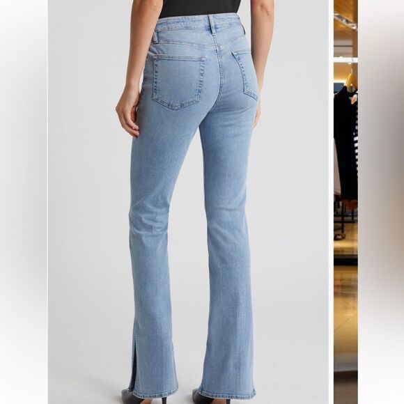 Frame denim le high waist denim split hem mini boot cut jean - Picture 6 of 8